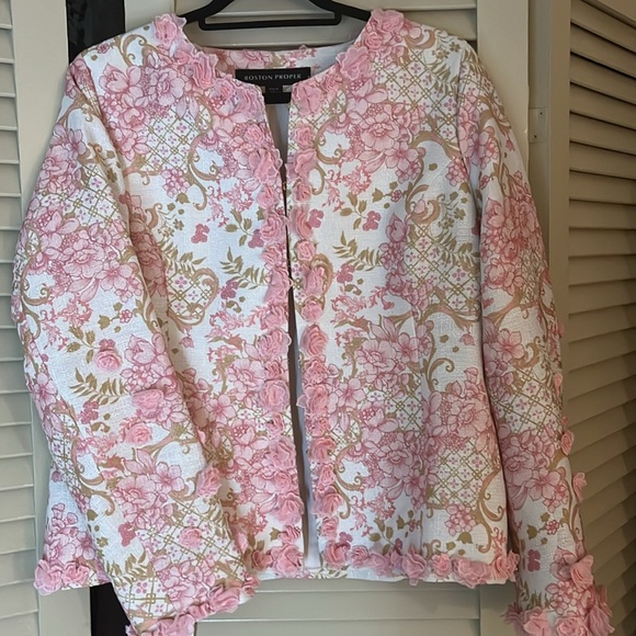 Boston Proper sized 14 flowered Jacket - Picture 4 of 5
